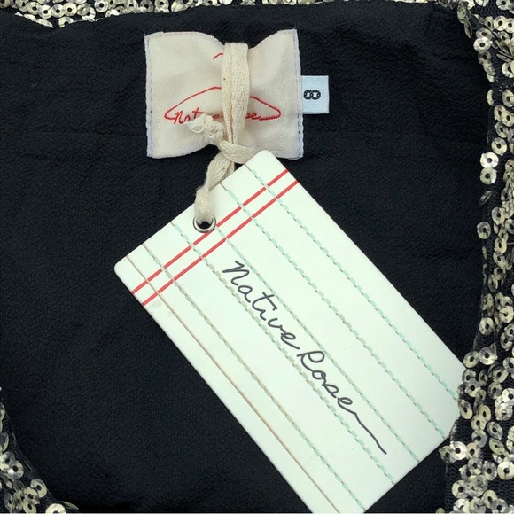 LF x Nature Rose Black & Matte Gold Sequin Mesh Zip Up Mini Skirt 8 - Picture 6 of 9